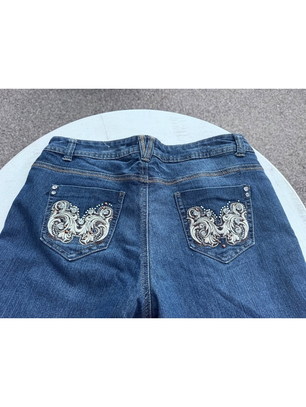 Elite Jeans Womens 12 Bootcut Flare Rhinestone Embellished Y2K Western Denim
